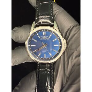 Invicta Celestial Origin Men's Watch - 43mm, Blu Dial Black Leather Model #50479